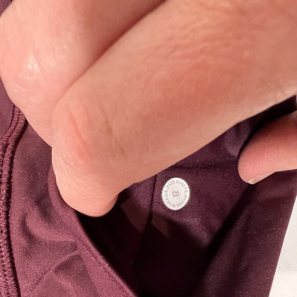 Lululemon Fast & Free High Rise w/Pockets Maroon/Burgundy Leggings Size 8 - Picture 4 of 5